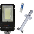 Lampione Faro LED Stradale 200W con Pannello Solare Crepuscolare Telecomando e Staffa