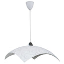 Sospensione 50X50 1xE27 Montatura Cromo-Bianco Vetro Lastra Bianco E-Energy Marilena