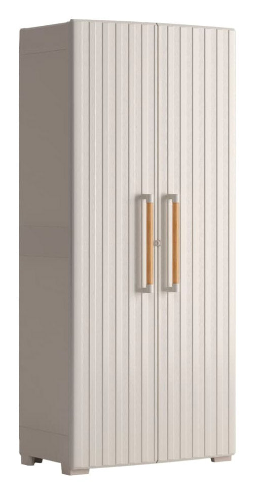 Armadio da Esterno 8 Ripiani 80x45x180H cm in Plastica Keter Groove Multispace Sabbia/Beige sconto