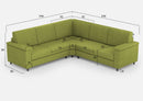 Divano Angolare 5 Posti 246x246x85 cm Marrak in Tessuto Verde