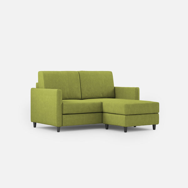 acquista Divano 2 Posti con Pouf 158x145x85 cm Karay in Tessuto Verde