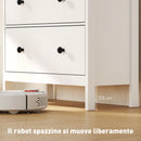 Cassettiera con 4 Cassetti 74x35x97 cm Stile Contemporaneo Rivestimento in Melamina Bianco  