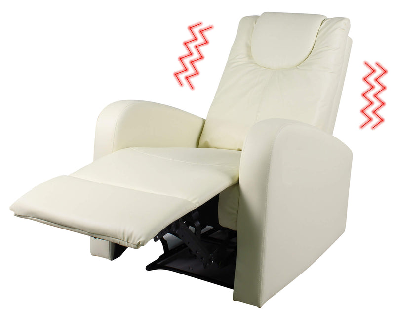Poltrona Alzapersona Vibromassaggio Elettrica 1 Motore in Similpelle Vandi Panna