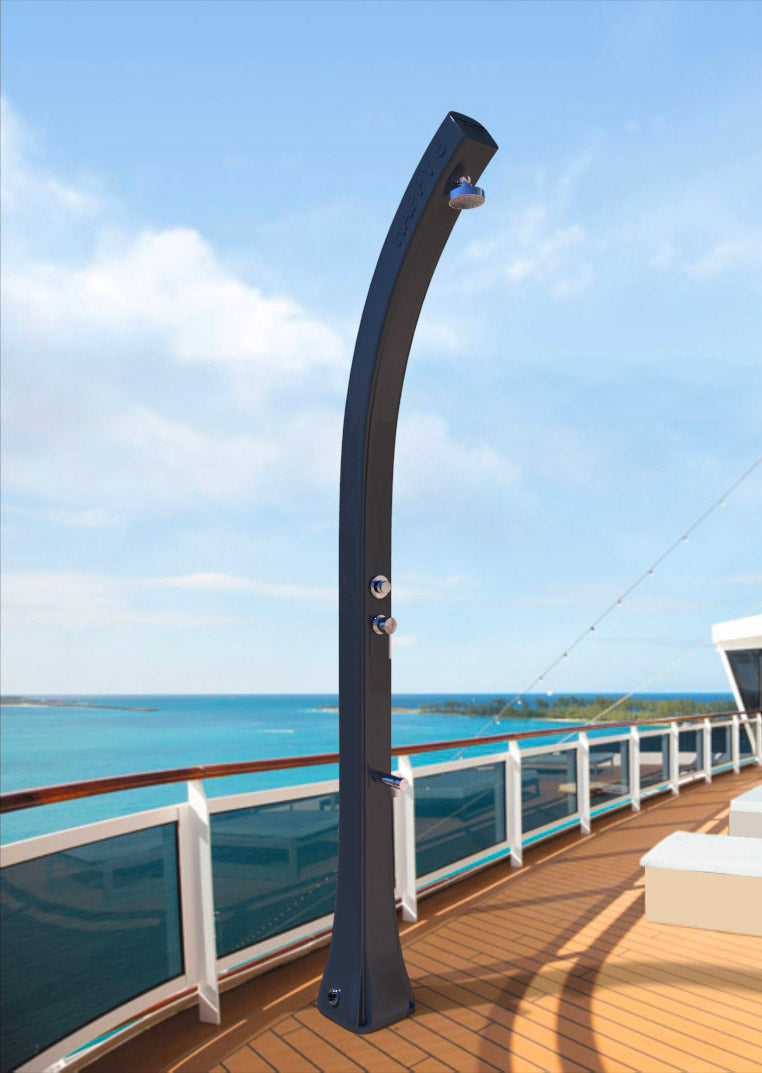 Doccia Solare da Giardino 28L Miscelatore Temporizzato e Lavapiedi Arkema Happy Beach Cherry