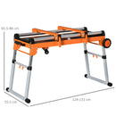 Banco di Lavoro Pieghevole 5 in 1 131x55,5x86 cm in Metallo e Alluminio Arancione