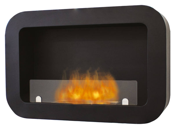 sconto Camino a Bioetanolo da Parete 47x70 cm Karlsen Padova Nero