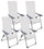 Set 4 Sedie a Sdraio Reclinabili Pieghevoli 59x64x108 cm in Alluminio e Textilene Avorio