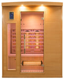 Sauna Finlandese ad Infrarossi 3 Posti 153x128 cm H190 in Legno di Abete Apollon 3