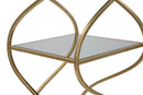 Porta Telefono Twisty Square 30x30x80 cm in Ferro e Specchio e MDF Oro