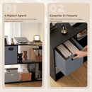 Scrivania Angolare Moderna 110x100x75 cm con Scaffale e Cassetto in Tessuto in Truciolare Nero      