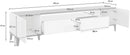 Mobile TV 2 Ante 2 Cassetti 200x40x47 cm Sunrise Bianco Lucido e Ardesia