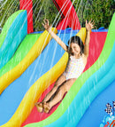 Castello Giostra Gonfiabile Acquatico Triple Racing Thunder con Pompa Happy Hop