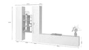 Parete Attrezzata Soggiorno 320x30x180 cm Maruska n°21 Bianco Lucido