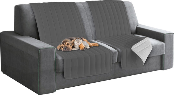 acquista Copridivano a Fascia Doubleface Trapuntato 60x190cm Grigio Chiaro/Grigio Scuro