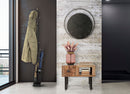 Tavolo da Caffé Quadrato Mumbai 60x60x43 cm in Legno di Acacia e in Ferro Marrone e Nero