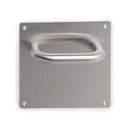 Coppia di Maniglie con Piastra 17 x 17 cm per Porte Interne Acciaio Inossidabile Emuca