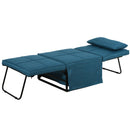 Pouf Letto Brandina con Materasso Pieghevole 69x180x41 cm  Blu
