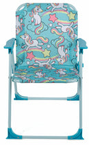 Set 4 Sedie Mare Spiaggine Pieghevoli per Bambini Soriani Oxford Unicorno