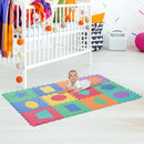 Tappeto per Bambini Puzzle Forme Geometriche 12 Tessere 31x31 cm Colorato 