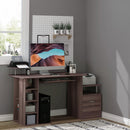 Scrivania da Ufficio per PC 152x60x88 cm Marrone Scuro Effetto Legno 