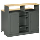Isola da Cucina con Piano a Ribalta 110x66x97 cm in MDF e Legno Grigio