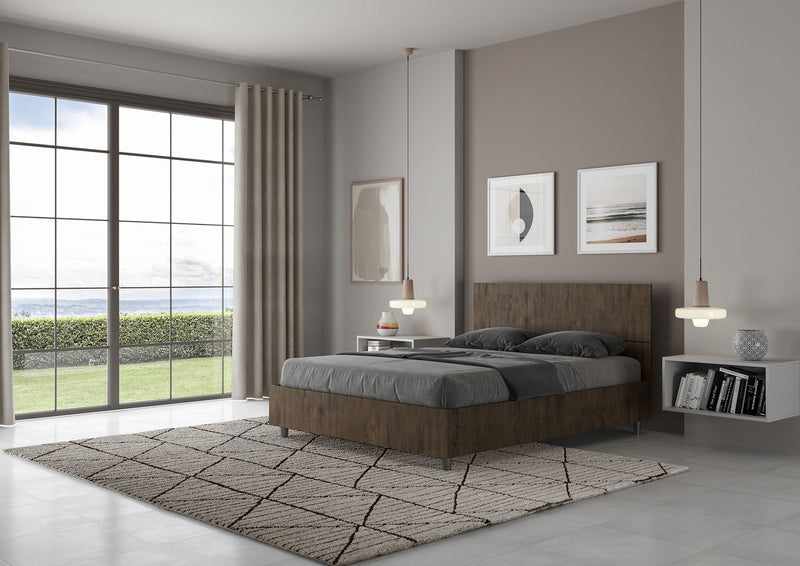 Letto Matrimoniale Francese Testata Dritta Demas Noce Varie Misure