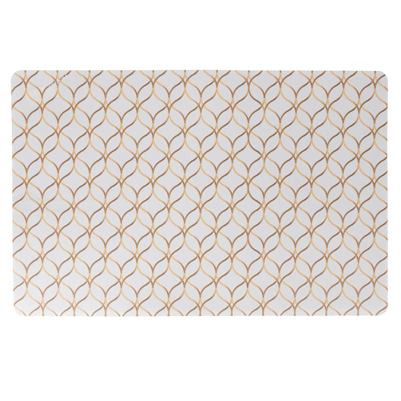 Set 6 Tovagliette 45x30x0,1 cm  in PVC VdE Tivoli 1996 Charleston Bianco e Oro