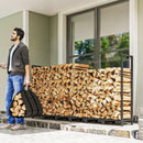 Legnaia Regolabile 235x31x116 cm con Telo Impermeabile e Catene in Acciaio Nero      