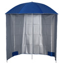 Ombrellone da Spiaggia con Tenda Integrata Ø220x220 cm in Metallo e Poliestere Blu   