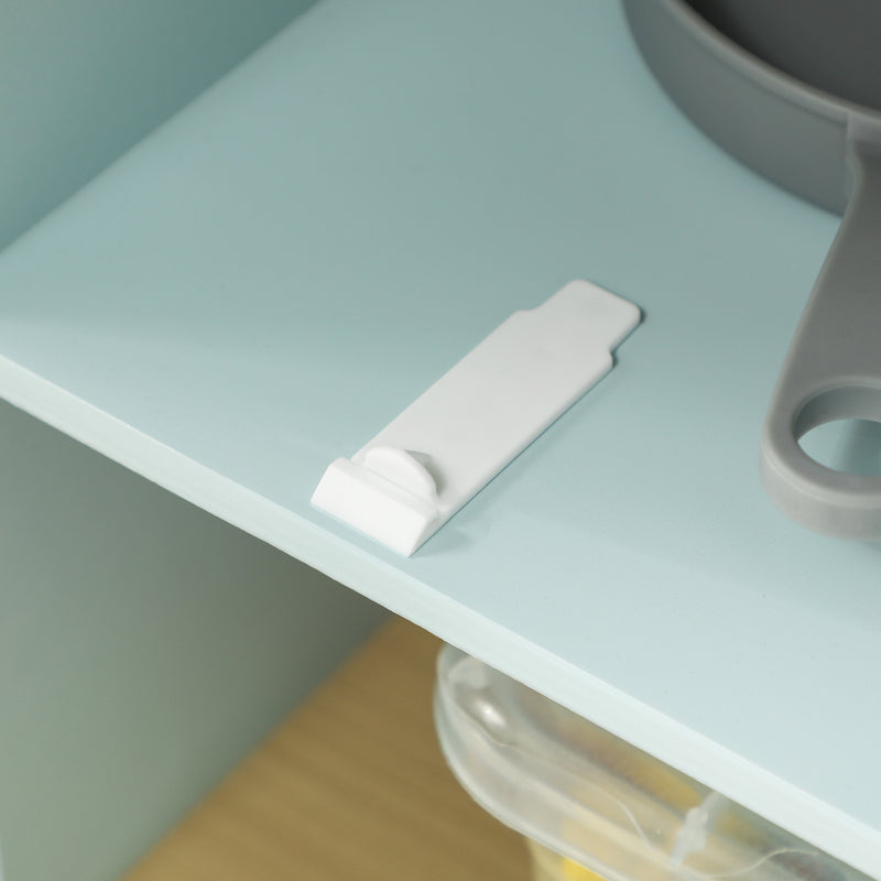 Cucina Giocattolo per Bambini con Fornelli e Armadietti 72x33x85,2 cm in Legno e PP Blu e Bianco 