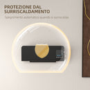 Termoventilatore da Parete Oscillante 54,5x12x21,5 cm in ABS Nero