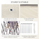 Gazebo Pieghevole da Giardino 3,3x3,3x2,88m con Zanzariera in Acciaio e Tessuto Oxford Beige