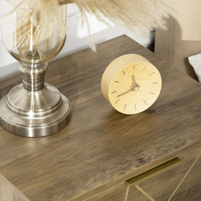 Cassettiera 4 Cassetti 48x21x79 cm in Truciolato Legno e Oro