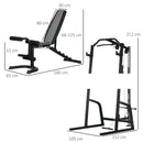 Stazione Fitness Multifunzione 152x105x212 cm in Acciaio Nero