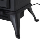 Camino Elettrico da Terra Effetto Fiamma in Stile Retrò Termostato 1000-2000W Nero 