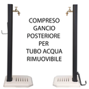 Fontana da Giardino Design a Colonna Ovale Rubinetto in Ottone con Base in Cemento Verde