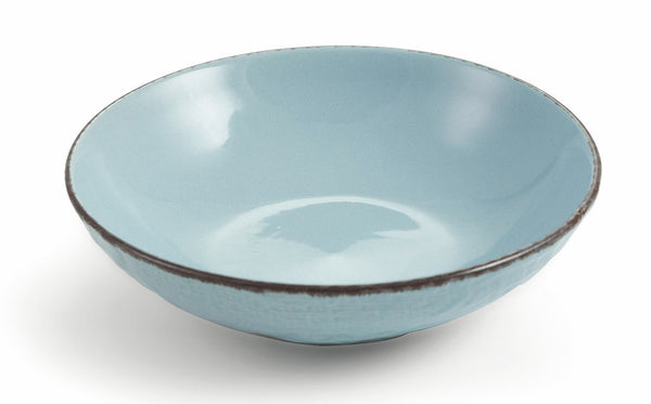 Set 6 Piatti Fondi Ø20x5 cm in Gres Villa d'Este Home Tivoli Canapa Azzurri prezzo