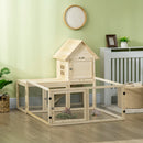 Conigliera per Interno 151,5x106x97 cm 3 Porte e Area Esterna in Legno d'Abete  