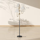 Lampada da Terra Alta con 3 Punti Luce Attacco E27 e Interruttore a Pedale 54x54x165 cm Base in Metallo Oro  