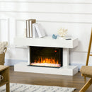 Camino Elettrico da Parete 98x27x54,5 cm Effetto Fiamma 2000W Bianco
