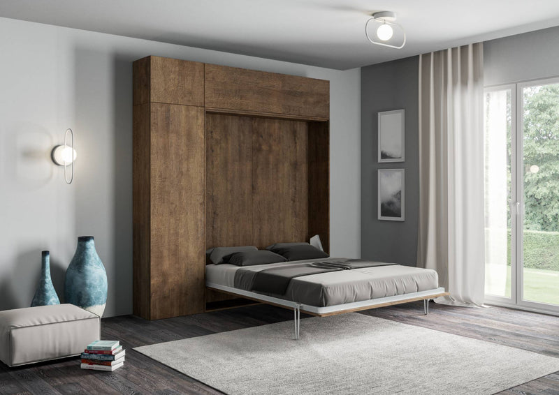 Letto Matrimoniale Francese a Scomparsa Salvaspazio Kentaro H250 cm Marrone