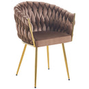 Set 2 Sedie per Sala da Pranzo e Ufficio in Velluto Marrone Sedia Ergonomica