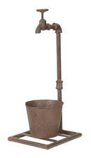 Vasetto Industry Singolo 19x15x48 cm in Ferro Marrone