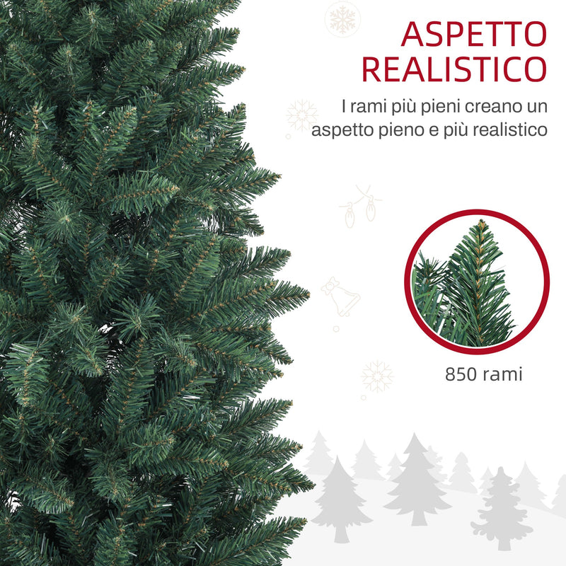 Albero di Natale Artificiale 180 cm 479 Rami Design Alto e Stretto Verde 