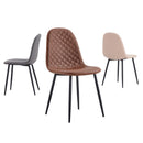 Set 4 Sedie 43x42x86 cm in Similpelle Trapuntata Bella Grigia