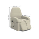 Copripoltrona Reclinabile Elasticizzato Taglia Unica con Tasca Laterale Grigio Scuro