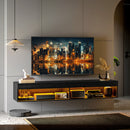 Mobile TV fino 75"" Sospeso con Luci LED 16 Colori e Telecomando 180x40x30 cm Nero