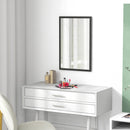 Specchio da Parete Rettangolare  40x60 cm in Vetro e MDF Nero      