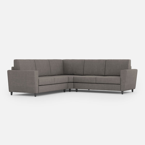 sconto Divano Angolare 5 Posti 228x228x85 cm Yasel in Tessuto Grigio