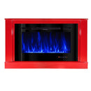 Camino Elettrico da Pavimento 72,5x121,5x30 cm Effetto Fiamma 1500W Bernard mini rosso & Adeli Rosso